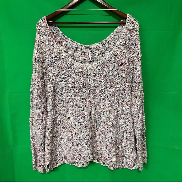Free People Oversized Multi-Color Crochet Sweater Size XS - Picture 12 of 13